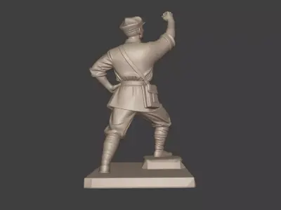 Military sculpture warrior  military battle war hero  soldier 3D print model 31