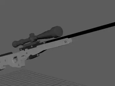 Low-Poly Sniper Rifle 3D Model-AWP Style Low-poly 3D model
