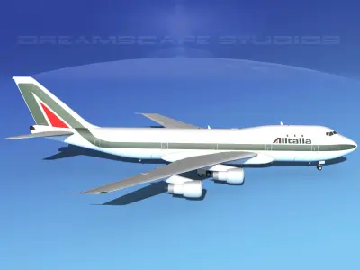 Boeing 747-100 Jumbo Jet Alitalia 3D model