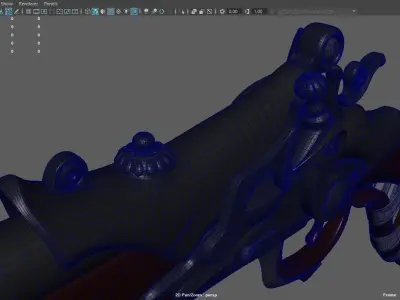 Antique Pistol Gun 18th century 3D model