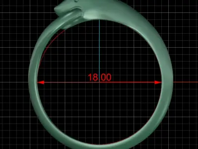 Snake ring with stones in the eyes Free 3D print model