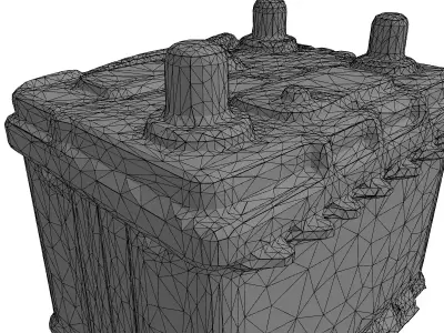 Realistic 12V Car Battery Low-poly 3D model