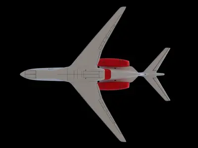private jet Low-poly 3D model