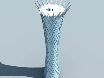 Modern glass city tower Building 81 3D model