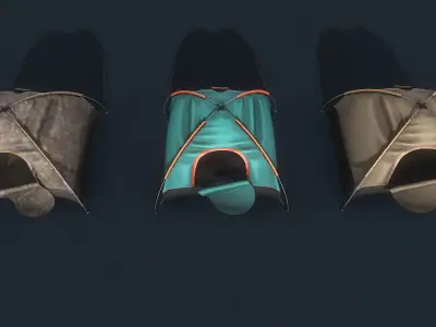 Camping Tent Low-poly 3D model