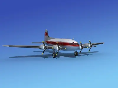 Boeing 307 Transcontinent Air Service 3D model