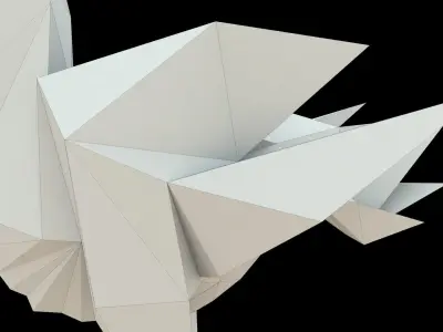 Ostrich in Origami style Free low-poly 3D model
