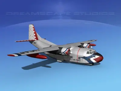 Fairchild C-123B Provider USAF Thunderbirds 3D model