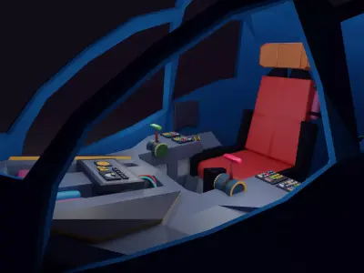 Spaceship Cockpit for VR Free low-poly 3D model