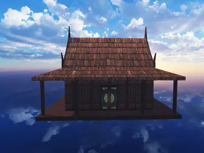 Thai traditional house 04 Low-poly 3D model