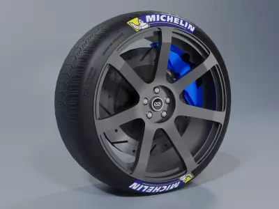 Enkei PF-07 Wheel Low-poly 3D model