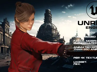 Zombie Hunter full rigged - game ready - animated Low-poly 3D model