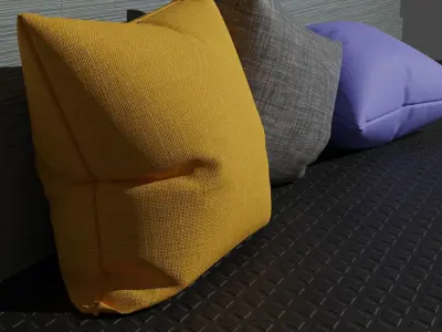 Pillow three pillows on table Free low-poly 3D model