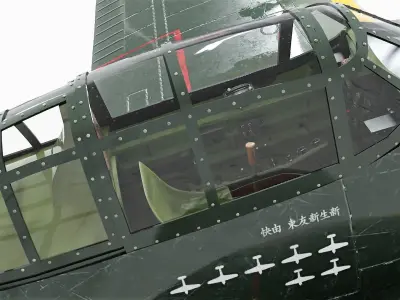 Mitsubishi A6M Zero WW2 Warplane Low-poly 3D model