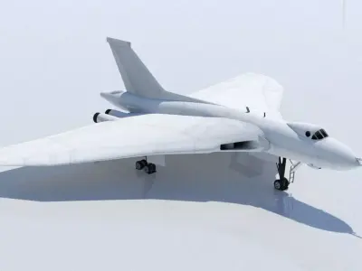 Avro 698 Vulcan Static Low Poly blank Low-poly 3D model
