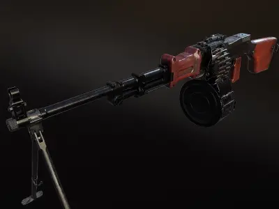 RPD Light Machine Gun Low-poly 3D model