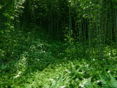 Bamboo Forest Shrine 3d Scene 3D model