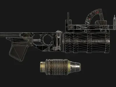 Grenade launcher GP-34 with VOG-25M Koster Low-poly 3D model