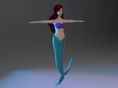 Mermaid 3d model little 3D model