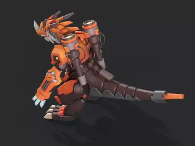 animatronic dinosaurs Low-poly 3D model