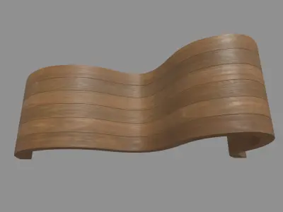 Low Poly Bench 04 Low-poly 3D model