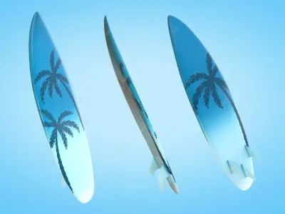 Surfboards Low-poly 3D model