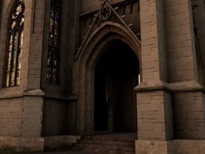 3D Church Model at sunset 3D model