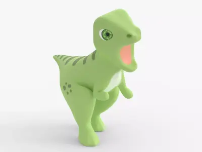 Cartoon Baby T Rex Low-poly 3D model
