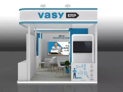 8mtr x4mtr expo stall 2side open Exhibition Stand Free low-poly 3D model