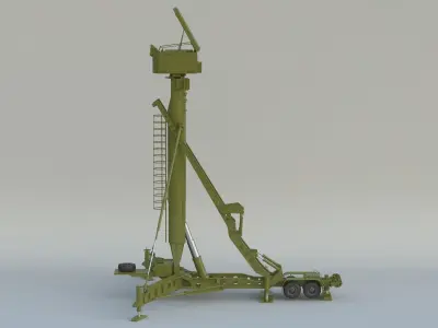 40V6M Flap Lid Mast Radar 3D model