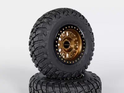 Raceline Ryno Cast Beadlock - BFGoodrich Mud Terrain KM3 Low-poly 3D model