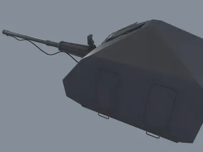 Ship Gun A-190-1 Low-poly 3D model