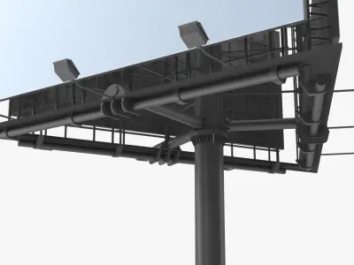 Billboard 3 Grey Low-poly 3D model