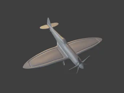 Spitfire plane Low-poly 3D model