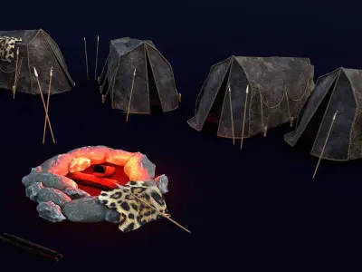 Prehistoric village 3D model