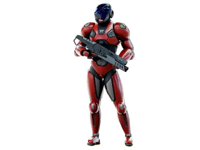 CYBER SOLDIER R-700 Rigged for Unreal Engine - Unity - MIXAMO 3D model