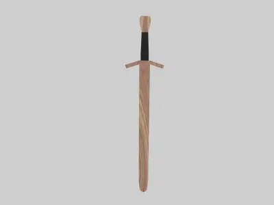 Wooden Training Swords With 3 Textures Low-poly 3D model