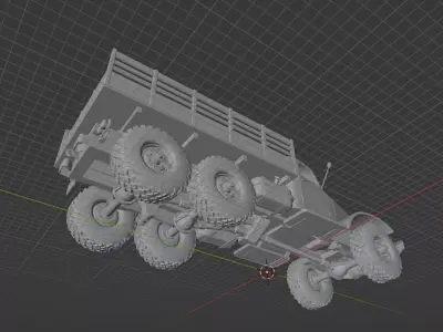 ZiL-157 6x6 Soviet Military Truck - Cold War Workhorse 3D print model