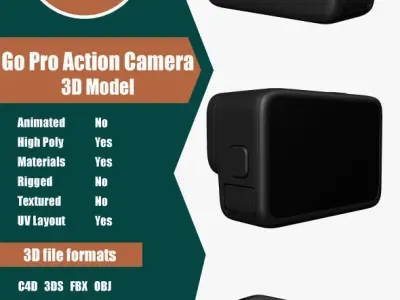 Go Pro Action Camera 3D model