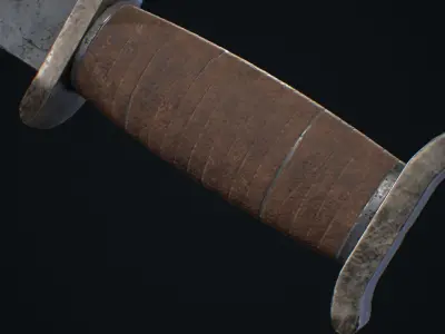 Medieval Weapon Dagger -PBR- Game Ready Low-poly 3D model