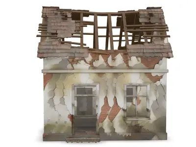 Post Apocalyptic Building Pack Low-poly 3D model
