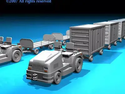 Airport baggage trailer 3D model