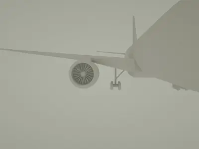 Boeing 777-300 er  Low-poly 3D model