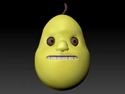 Pear character Low-poly 3D model