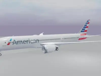 American Airlines Boeing 787-9 dreamliner  Low-poly 3D model