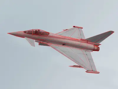 Eurofighter F2 Typhoon Low-poly 3D model