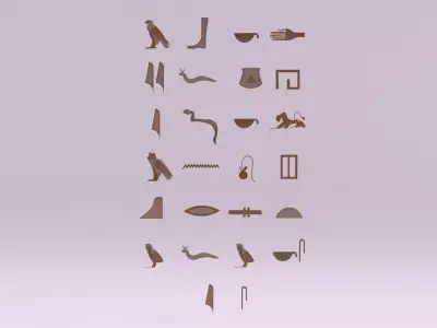 Egyptian Symbols - 002 Low-poly 3D model