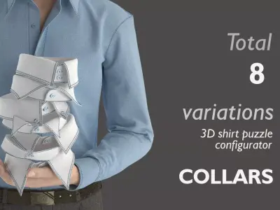 Part 4 - 3D Shirt Puzzle Configurator - COLLARS 3D model