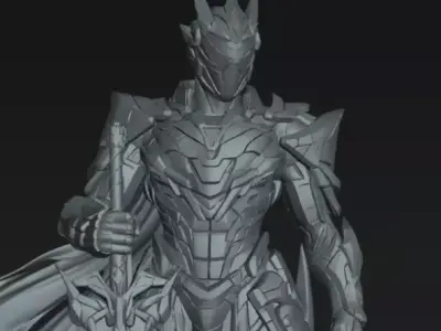 Knight Inferno Nexus  Futuristic Cyber Knight  3D Printing 3D print model