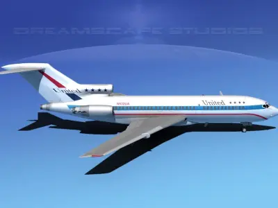 Boeing 727-100 United Airlines 2 3D model